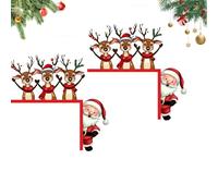 3D Wall-Breaking Santa Claus Sticker, 3D Peel Stick Santa Claus Reindeer Break-Through Wall Decal, Festive Home Door Window Decor for Xmas (2PCS-C)