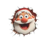 3D Wall-Breaking Santa Claus Wall Stickers with Breaking Through the Wall Effect, Cute Christmas Walls Decals Peel and Stick, Self-Adhesive Toilet Sticker Decoration for Christmas Party Kitchen Room