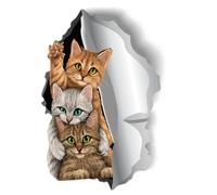 3d Wall Stickers, Breaking Effect Animal Decal Art, Room Decor with Waterproof Feature, Vinyl Coating Adhesive Decor, Home Sticker with Cartoon Style, Wall Decoration for Nursery Bathroom 19.5x17cm