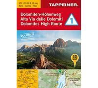 3D-Wanderkarte Dolomiten-Höhenweg 1. Cartina escursionistica 3D Alta Via delle Domiti 1. 1:25.000. Ediz. tedesca, italiana e inglese