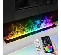 3D Water Vapor Electric Fireplace,with Realistic Atomized Flame, APP/Touch Screen/Remote Control, Automatic Water Filling, Multiple Colors And Flame Adjustment(180cm/70.87in)