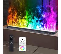 3D Water Vapor Fireplace with Remote Control, Smart APP, Recessed Humidifier with Multiple Colors and Realistic Atomized Flame, for Household Room Decor(150cm/59inch)