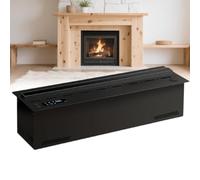 3D Water Vapour Electric Fireplace-9 Dynamic Flame Colors & One-Button Drainage, 8h Continuous Use,Stainless Steel,Cabinet/Bookshelf Recessed Design(120cm/47.24in)