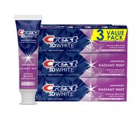 3D White Radiant Mint dentifricio sbiancante pacco da 3 pezzi 323 grammi Menta