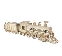 3D Wooden Puzzle per Adulti - Ornamento Treno Meccanico Regalo DIY Artigianale Decorazione Retro