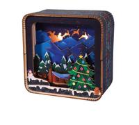 3D Wooden Puzzle Scena Natalizia con Luci - Kit Fai-da-Te Slitta Colorata di Babbo Natale per Adulti Decorazione per la Casa