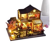 3d Wooden Puzzles, House Miniature Kits, Villa Building Blocks, Led Light Craft Set, Realistic Construction Project for Creative Learning and Hands-on Skill Development