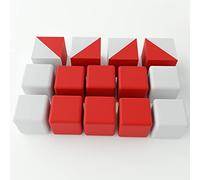 3D3 & CO - Secchi in plastica compatibili Test WPPSI, 14 cubi, 4 Cubi di Kohs bicolore rosso e bianco, 6 cubi rossi e 4 cubi bianchi. Cubi wppsi.