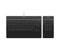 3Dconnexion Keyboard Pro with Numpad, Nordic (QWERTY), 3DX-700094, nero opaco, compatta