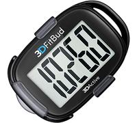 3DFitBud Contapassi Semplice 3D Di 3Dactive Con Cordino A Clip Misuratore Di Passi Preciso Ampio Display Facile Da Usare Per Bambini Uomini Donne Adulti Anziani Dei Passi A420S - Nero