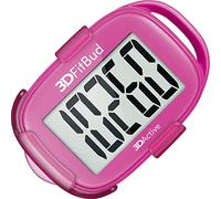 3DFitBud Contapassi Semplice 3D Di 3Dactive Con Cordino A Clip Misuratore Di Passi Preciso Ampio Display Facile Da Usare Per Bambini Uomini Donne Adulti Anziani Dei Passi A420S - Rosa