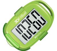 3DFitBud Contapassi Semplice 3D Di 3Dactive Con Cordino A Clip Misuratore Di Passi Preciso Ampio Display Facile Da Usare Per Bambini Uomini Donne Adulti Anziani Dei Passi A420S - Verde