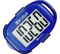 3DFitBud Contapassi Semplice 3D Di 3Dactive Con Cordino A Clip Misuratore Di Passi Preciso Ampio Display Facile Da Usare Per Bambini Uomini Donne Adulti Anziani Dei Passi A420S - Blu Reale