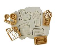 3DKOUPE - Set di 4 - Fotocamera, Biglietto per cinema, Popcorn, Clap cinematografico - Pasticceria creativa