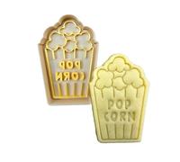 3DKOUPE - Stampini a pressione a tema cinematografico - Fotocamera, Biglietto per cinema, Popcorn, Clap - Pasticceria creativa Premium - Made in France (Popcorn)