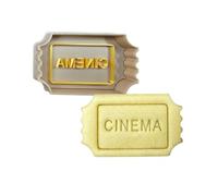 3DKOUPE - Stampini a pressione a tema cinematografico - Fotocamera, Biglietto per cinema, Popcorn, Clap - Pasticceria creativa Premium - Made in France (Ticket cinema)