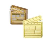 3DKOUPE - Stampini a pressione a tema cinematografico - Fotocamera, Biglietto per cinema, Popcorn, Clap - Pasticceria creativa Premium - Made in France (Clap)