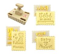 3DKOUPE - Stampini a tema baby shower - Sistema a spinta e 3 disegni - Made in France