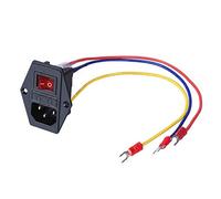 3Dman 15A 250V Rocker Switch On/Off Power Socket Inlet Module Plug 10A Fuse Switch with 3Pcs 18 AWG Wirings 3 Pin IEC 320 C14