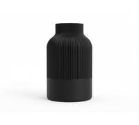3DodLab Vaso Japandi a Coste Decorativo in PLA Ecologico, Design Minimal Moderno Stile Giapponese/Scandinavo, per Fiori Secchi e Arredo Casa, 2 Misure 160mm / 220mm (NERO, S / 160MM)
