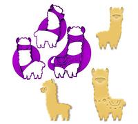 3DREAMS - Set di 3 formine per biscotti XL, con 2 ricette - Stampino con goffratura - Stampino alpaca - Made in Germany - in plastica biologica per compleanno torte o torte