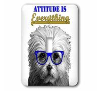 3dRose Attitude Is Everything Cute Dog with Blue Glasses Interruttore a levetta Singola, Multicolore