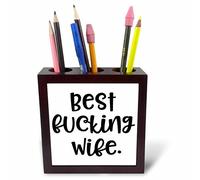 3DROSE Best fucking moglie - Best Wife Ever - Wife Gift - Best Friend Gift - tile Pen Holder, 12,7 cm (PH 270940 _ 1)