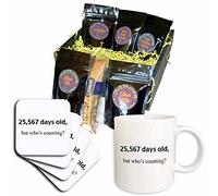 3dRose Cesto regalo con scritta in lingua inglese "25-567 Days Old But Who's Counting Coffee", multicolore