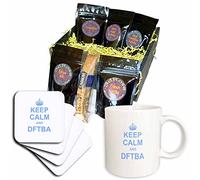 3dRose Cgb_157709_1 - Cesto regalo con scritta "Keep Calm and Carry On", con scritta "Keep Calm and DFTBA - Don't Forget to be Awesome", colore: blu