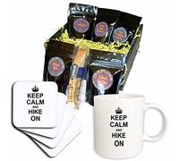3dRose Cgb_157733_1 - Cestino regalo con scritta "Keep Calm and Hike on", con scritta "Keep Calm and Hike On", ideale come regalo per escursionisti, colore nero