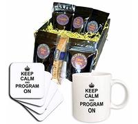 3dRose cgb_157757_1 - Cesto regalo con scritta "Keep Calm Carry on Programming Coding-Programmer Job Fun Humor-Coffee", multicolore