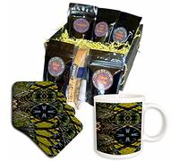 3dRose cgb_54872_1 Una recinzione in ferro nera realizzata in forme con sfondo verde erba-cesto regalo caffè, multicolore