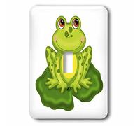 3dRose Cute Green Frog Sitting on Lily Pad Interruttore a levetta Singola, Multicolore