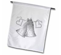 3dRose FL 124269 1 Silver Wedding Bells Garden Flag, 12 da 45,7 cm