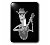 3dRose Funny Artistic Funky Skeleton Playing The Guitar Interruttore a levetta Singola, Multicolore