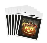 3DROSE GC 6189 1 6 x 15,2 cm "vintage Halloween jack o lanterna e bambini" Auguri (confezione da 6)