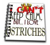3DROSE i Cant Keep Calm, Ostriches mini blocco note, multicolore, 4 x 10,2 cm