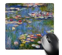 3DROSE LLC 20,3 x 20,3 x 0,6 cm mouse pad, ninfee Claude Monet Impressionism Impressionist Waterlilies on Pond Famous fine art (MP 155655 1)