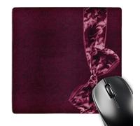 3DROSE LLC 20,3 x 20,3 x 0,6 cm mouse pad, rosa/bordeaux Floral Bow on Deep Burgundy Grunge Damask background (MP 33525 _ 1)