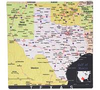 3DROSE LLC 20,3 x 20,3 x 0,6 cm tappetino per mouse, con immagine di Texas mappa città e strade in colore esotico - (MP 174524 1)