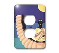 3dRose LLC lsp_109934_6 Pittura Digitale Art Deco Africano Rhytmn 2 Spina Copertura Presa