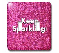 3dRose LLC lsp_112891_2 Keep Sparkling Fun Cute Girly Hot Pink Faux Glitter Texture Graphic Glamour Girls Bling Doppio interruttore a levetta