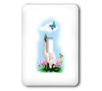 3dRose LLC lsp_11679_1 Un frisky giovane gattino siamese gioca con una farfalla su una bella giornata di primavera interruttore singolo