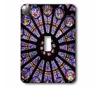 3DROSE llc. Lsp 137008 _ 1 B00 F6DQLWC Window in Notre dame Cathedral, Paris, france-eu09 wsu0027-william sutton-single interruttore a levetta, multicolore