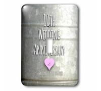 3DROSE LLC Lsp 154441 _ 1 decimo anniversario di matrimonio regalo di latta Celebrating 10 years together decimo anniversario dieci anni singolo interruttore a levetta