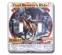 3DROSE llc. Lsp 156859 _ 2 B00EEGC6I0 Paul Reveres Ride march-twostep by et Paull Inscribed to the Daughters of the American revolution-double interruttore a levetta, multicolore