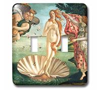 3DROSE llc. Lsp 162552 _ 2 Botichelli The Birth of Venus 1485 Famous Classic Art by Italian Masters Ocean Sea Shell masterpiece-double interruttore a levetta, multicolore