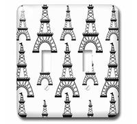 3DROSE llc. Lsp 164473 _ 2 B00GYAN51Q Paris chic Eiffel Towers doppio interruttore a levetta, nero/bianco