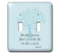 3DROSE llc. Lsp 164655 _ 2 be The Change you wish to see Tree Gandhi quote-double interruttore a levetta, multicolore