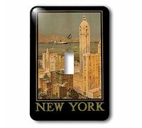 3DROSE llc. Lsp 170130 _ 1 New York from Glasgow dal Anchor Line poster reproduction-single interruttore a levetta, multicolore